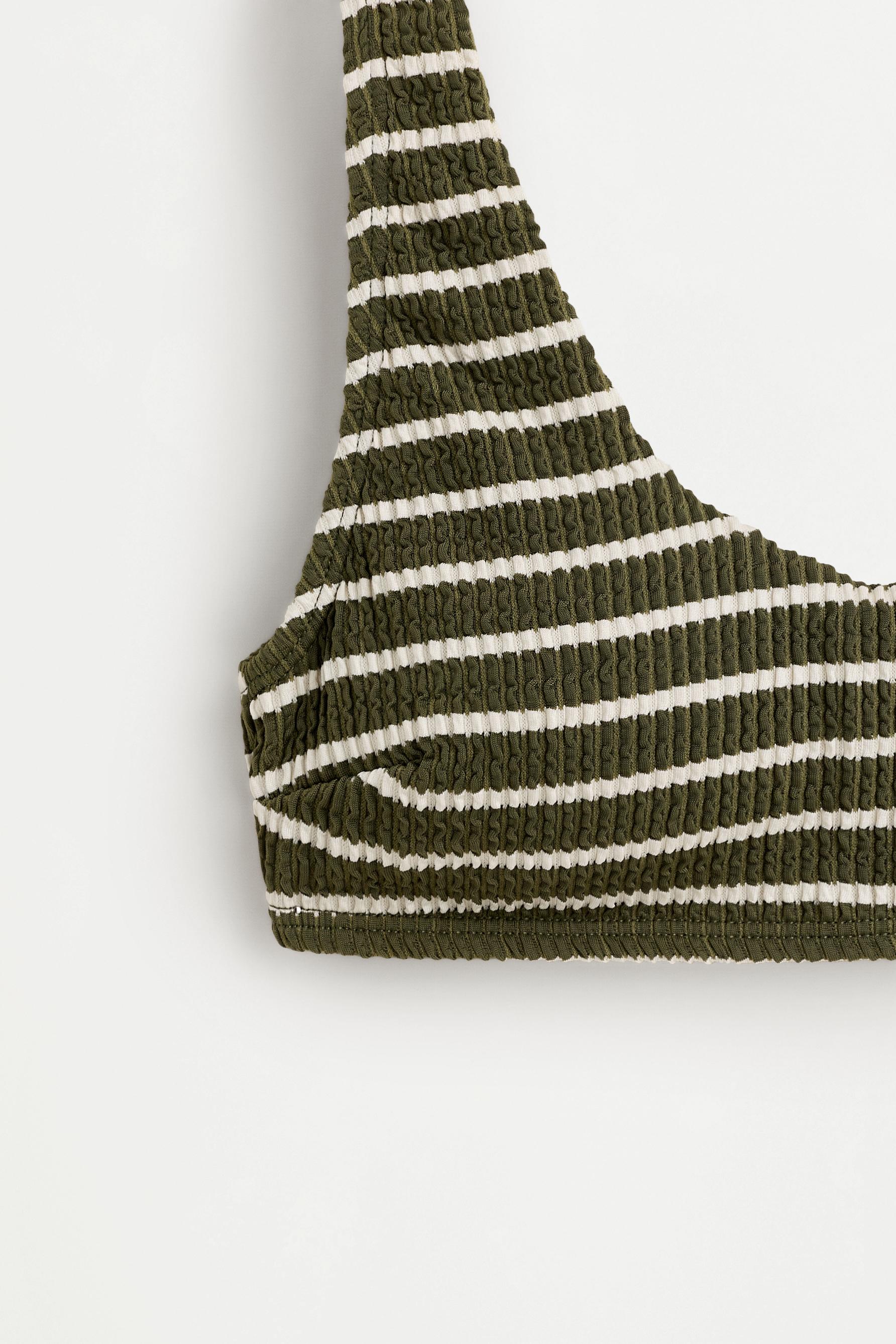 Textured bikini top — GREEN