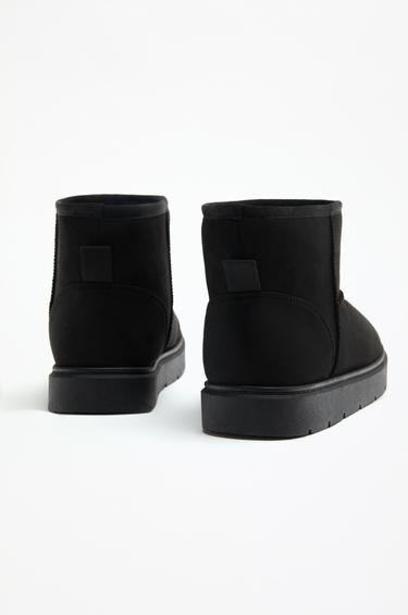 Flat fur ankle boots — BLACK 3