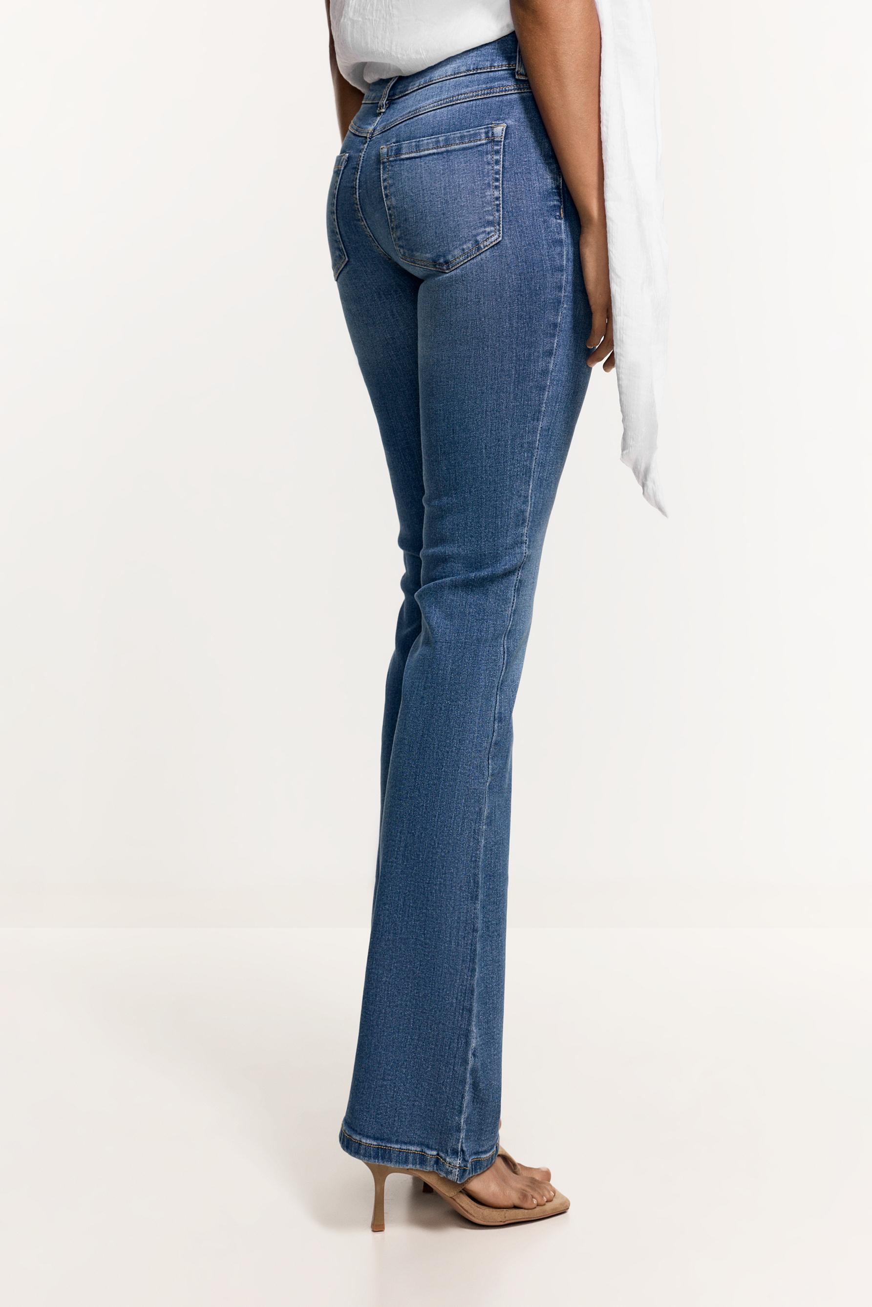 Double button bell bottom jeans — DARK TURQUOISE