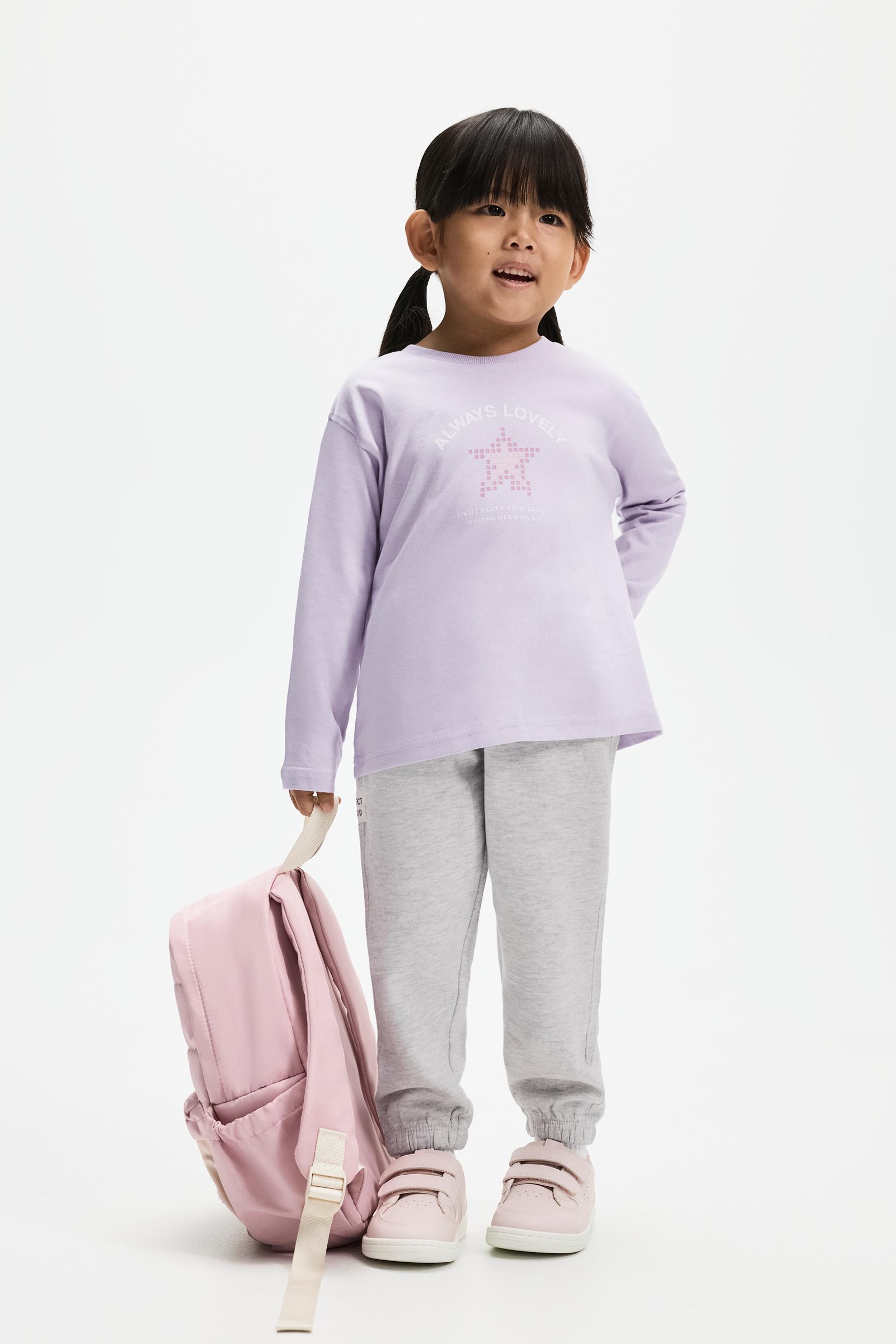 5-pack of mixed T-shirt and fleece jogger sets — PALE PINK