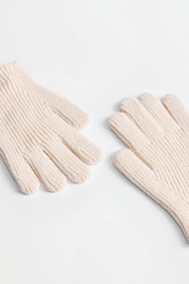 Ribbed knit gloves — ECRU 3