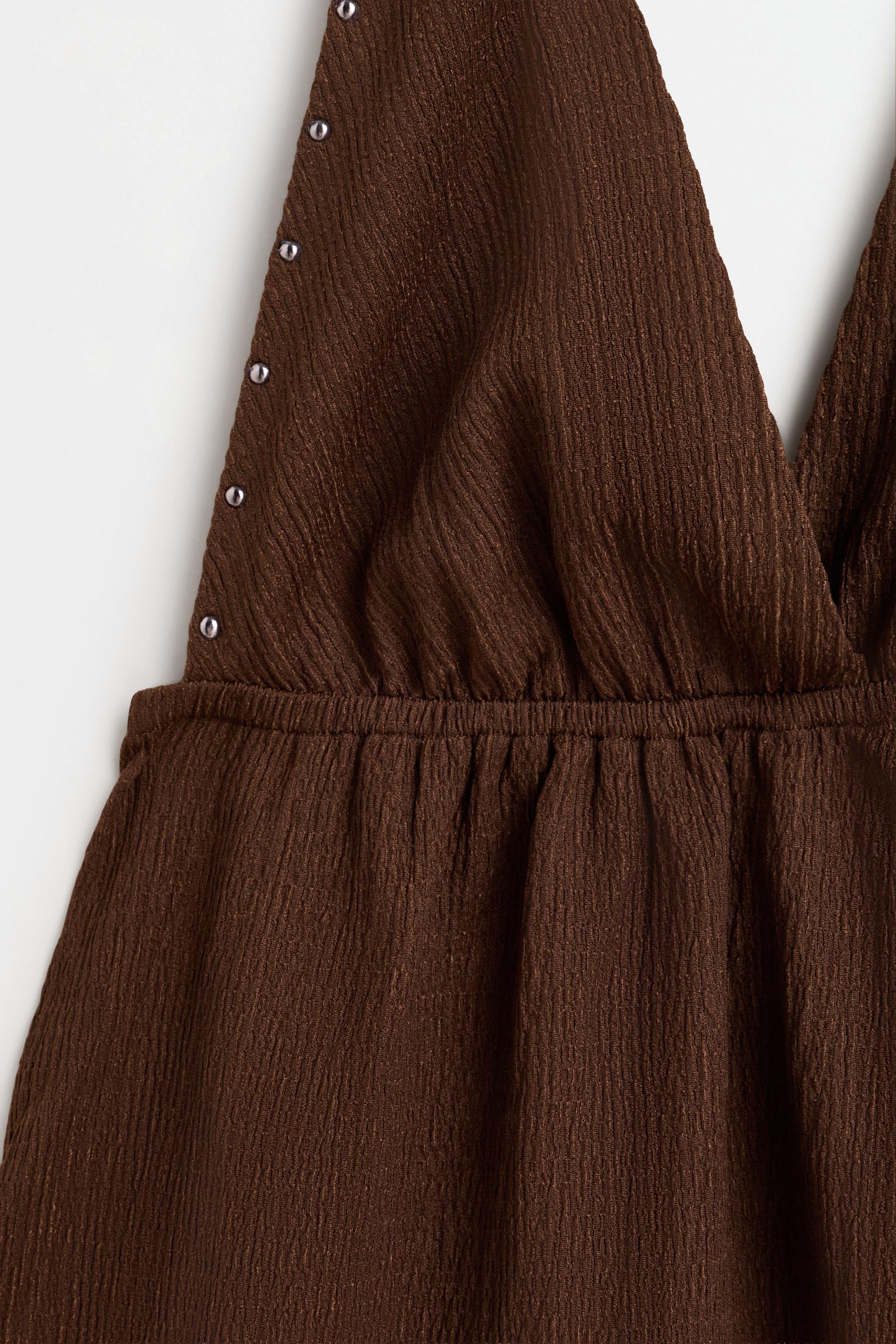 Studded halter top — CHOCOLATE