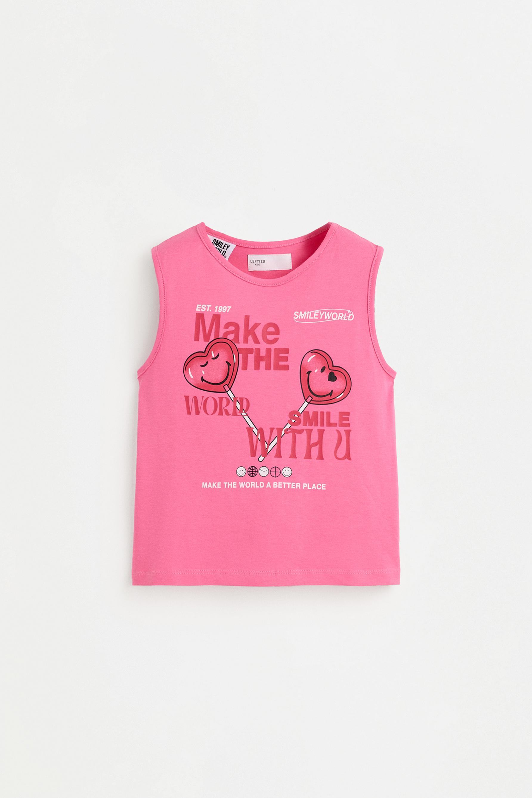 SmileyWorld® Sleeveless T-shirt — PINK