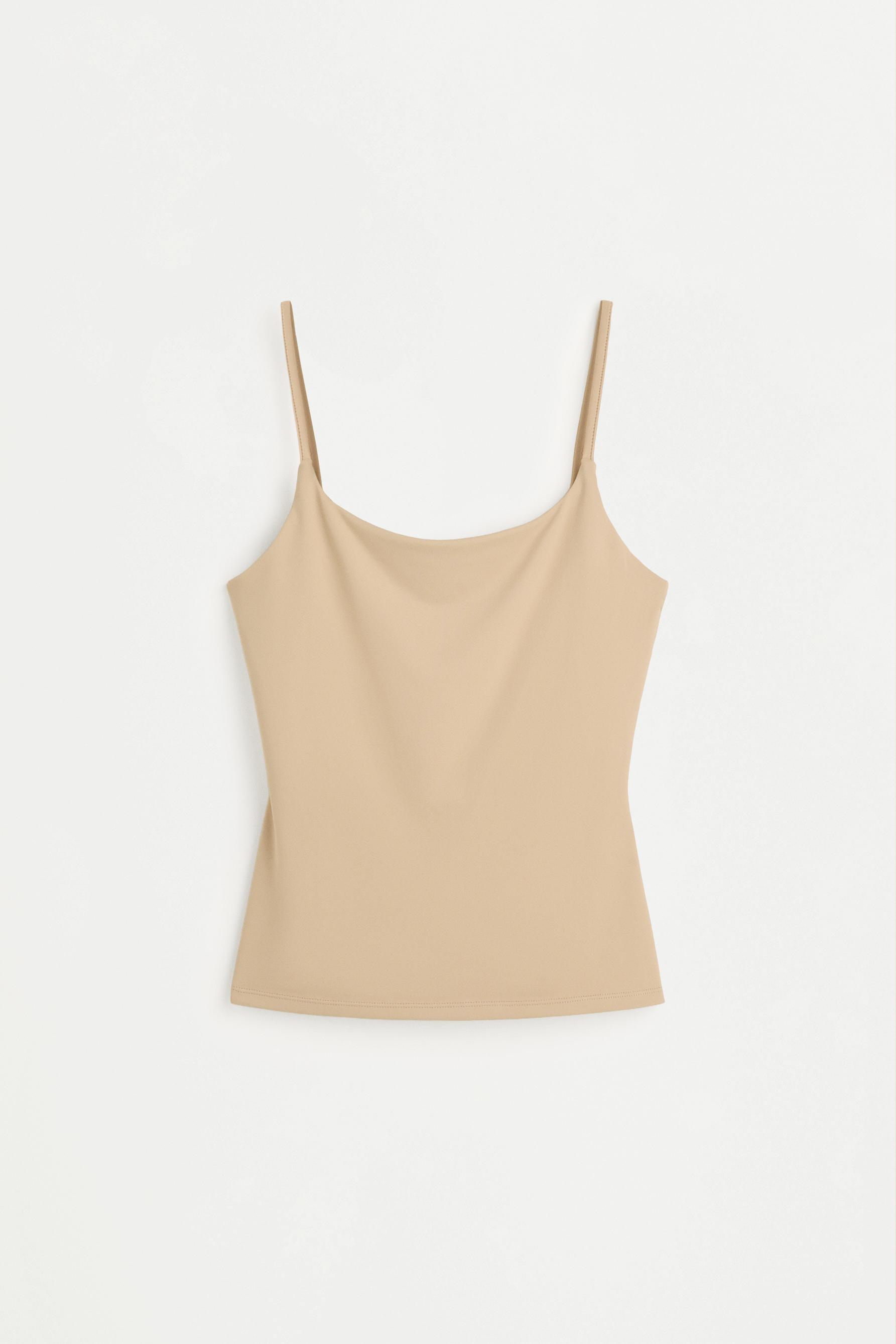 Polyamide Strappy Top — BEIGE