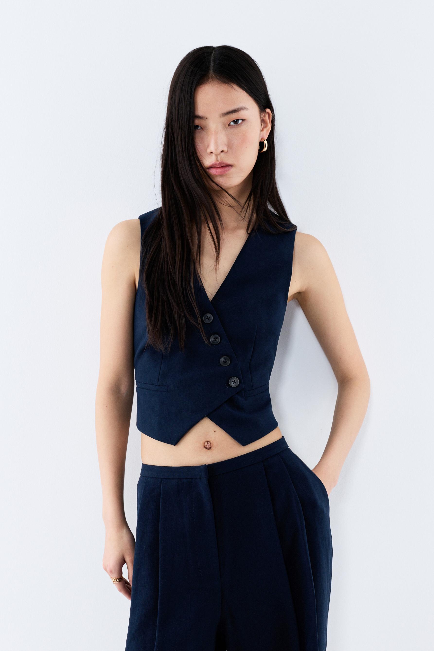 Top botones cruzados