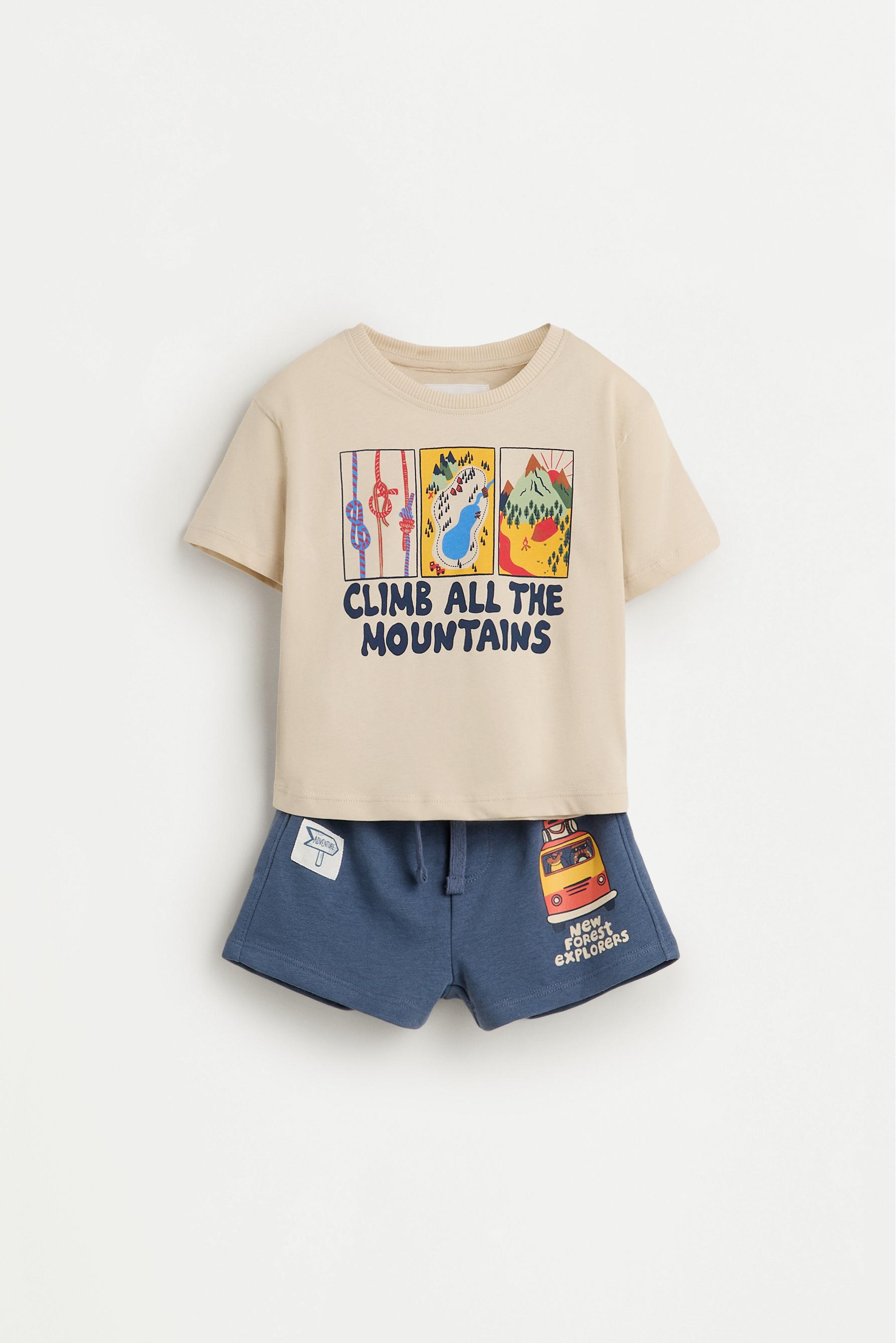 Printed T-shirt and Bermuda shorts set — FADED INDIGO