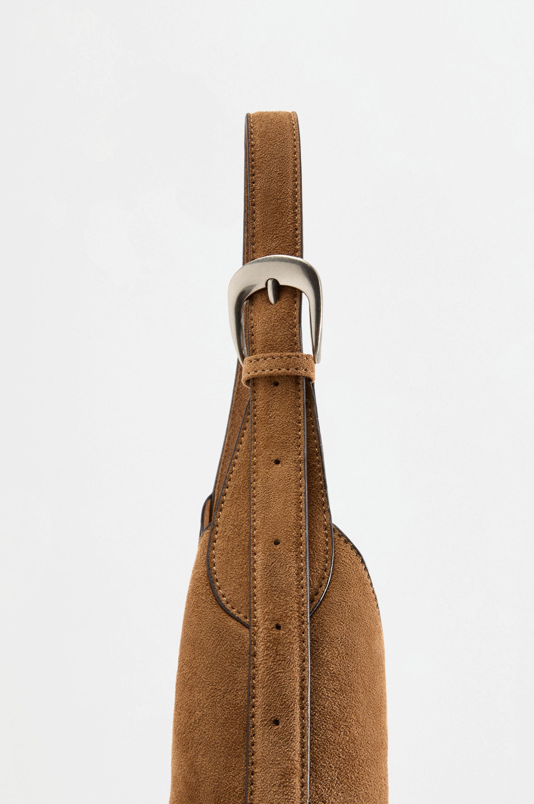 Faux suede shopper bag — CAMEL