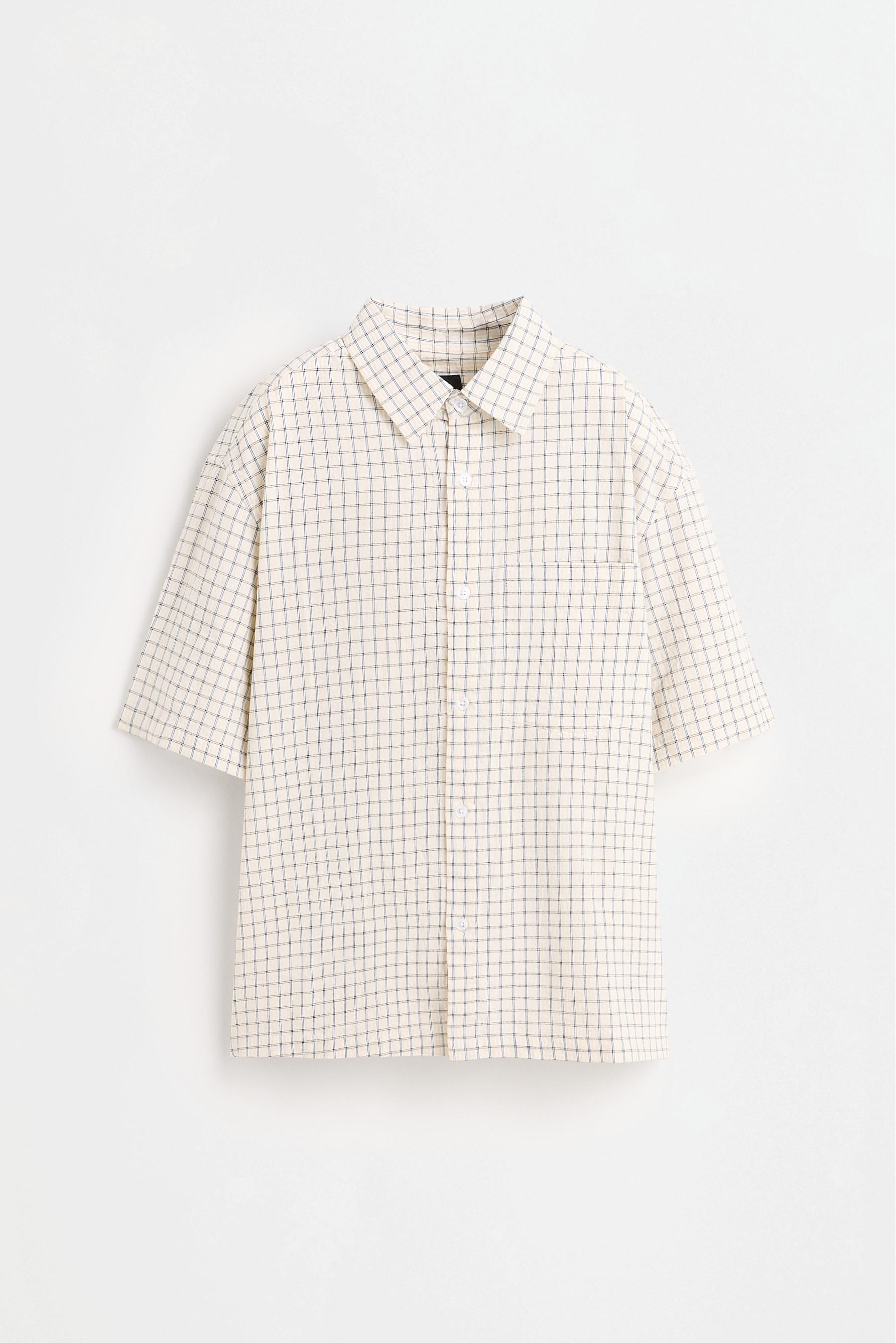 Textured check shirt — SAND