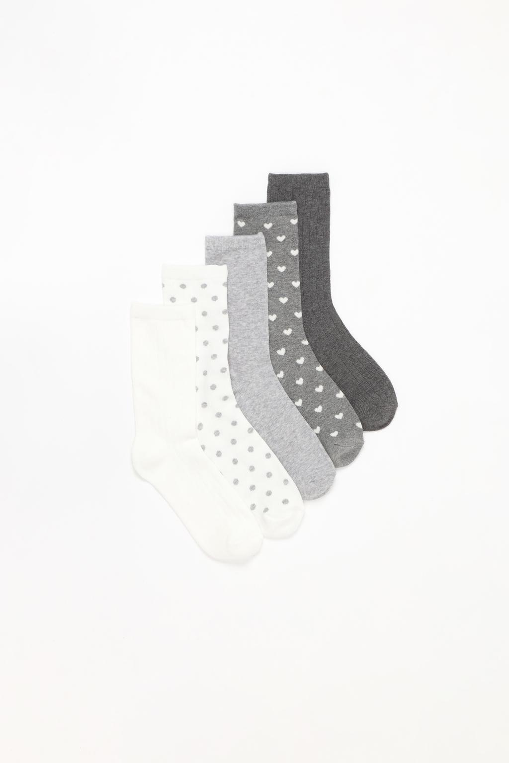 5-pack of contrast long socks.