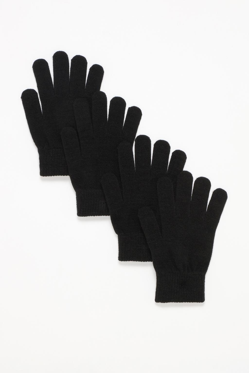 Pack of 2 pairs of knit gloves