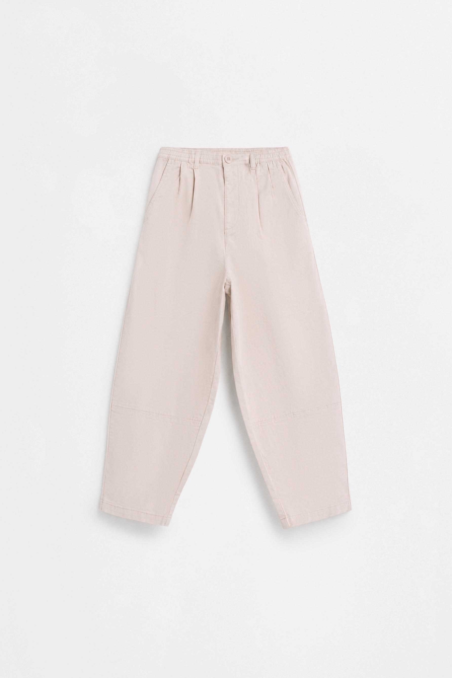 Balloon fit trousers with pleats — SAND