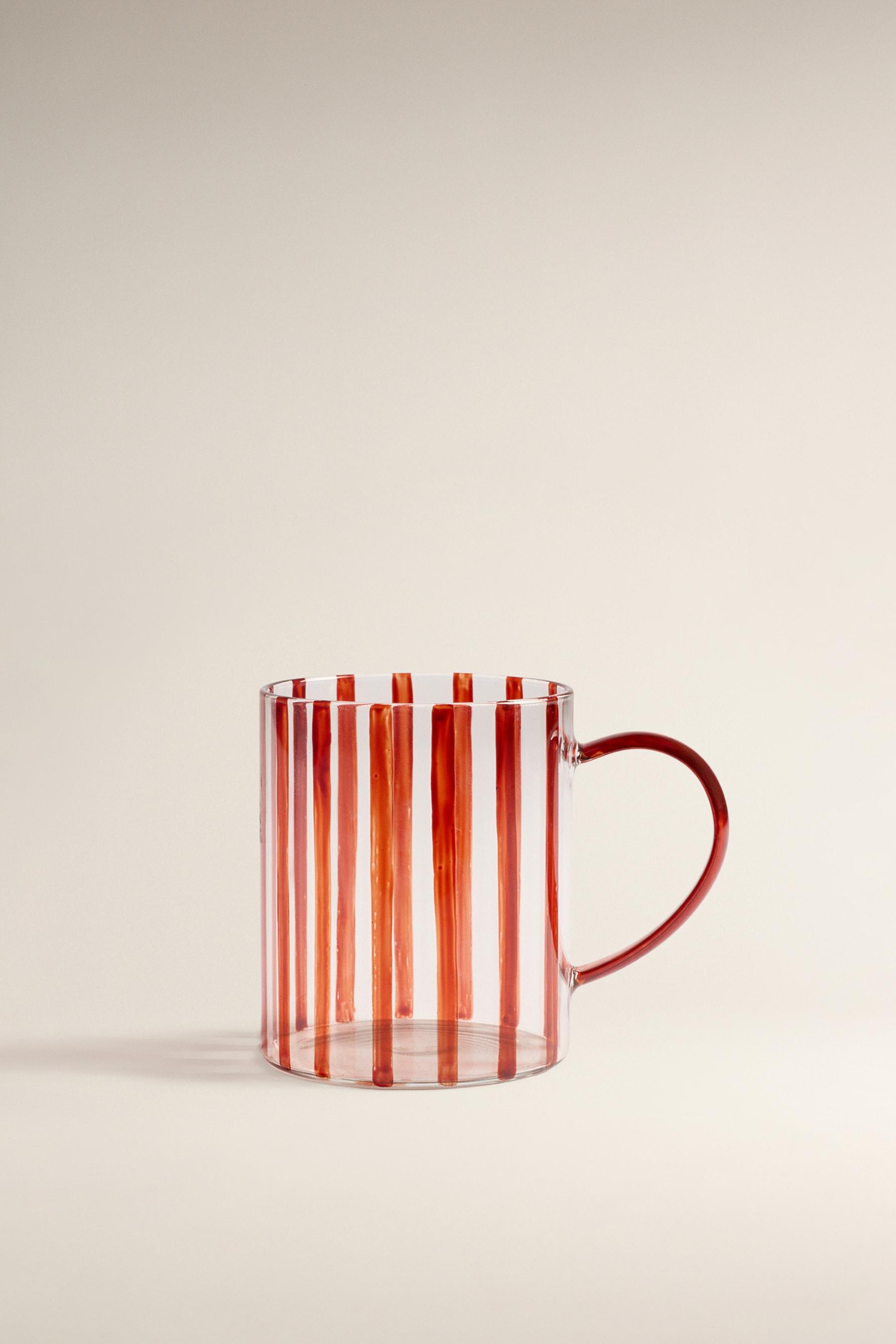 Taza borosilicato rayas