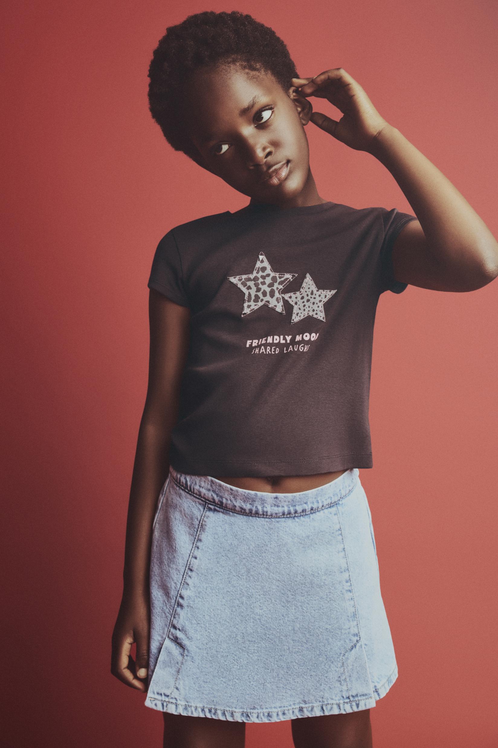 Denim skort — FADED SKY BLUE