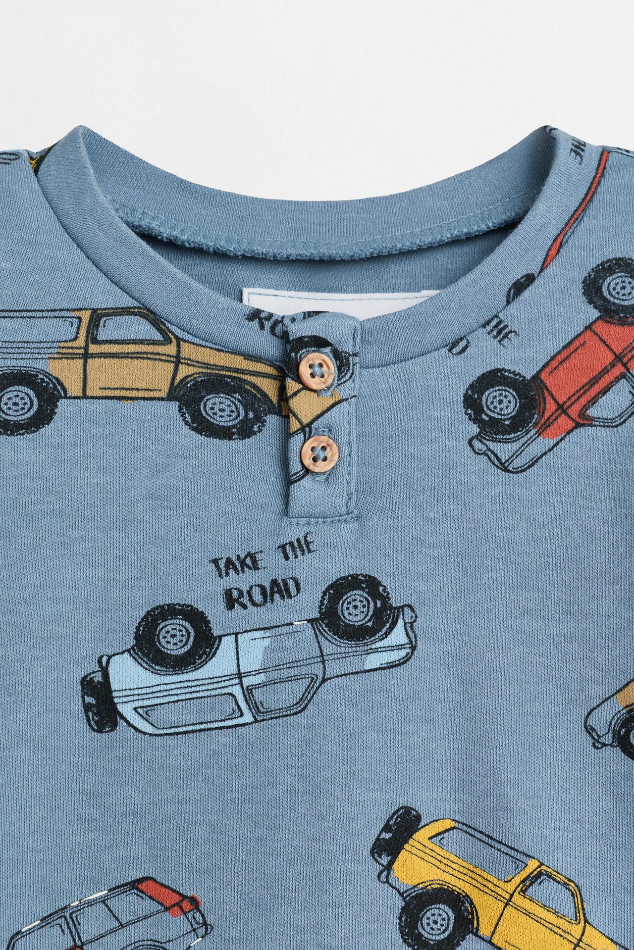 Long printed pyjamas — DARK BLUE