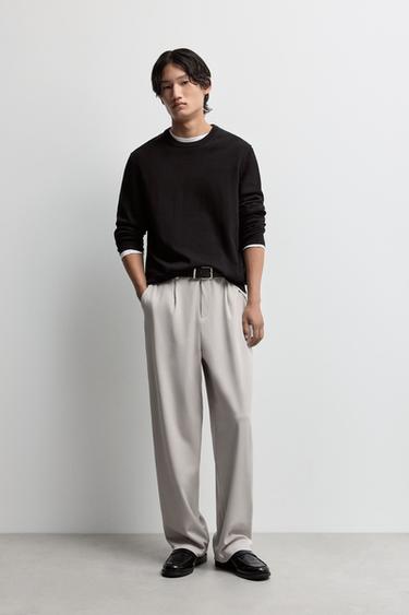 Wide-leg tailored trousers — STONE 1