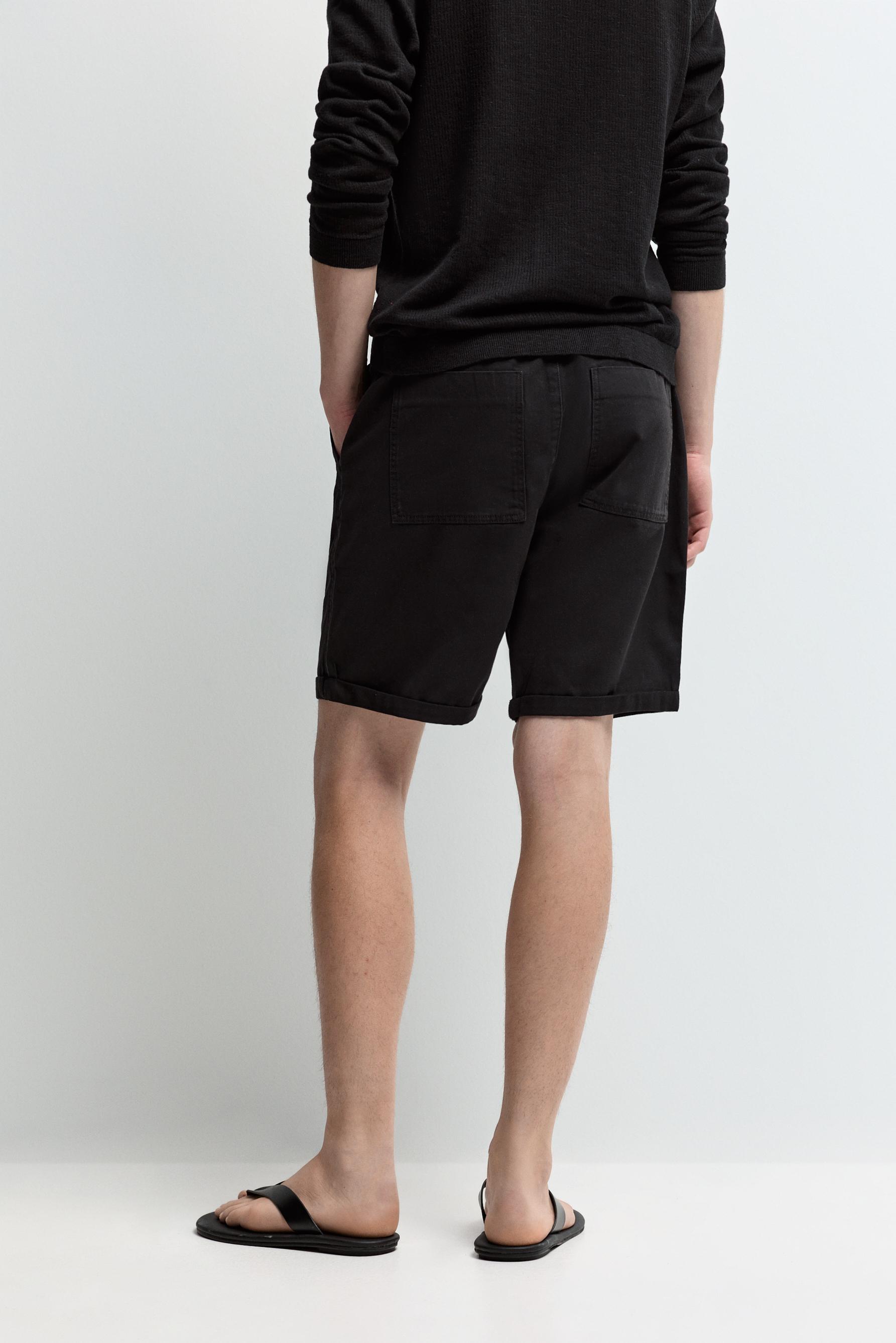 Slim fit Bermuda shorts — BLACK