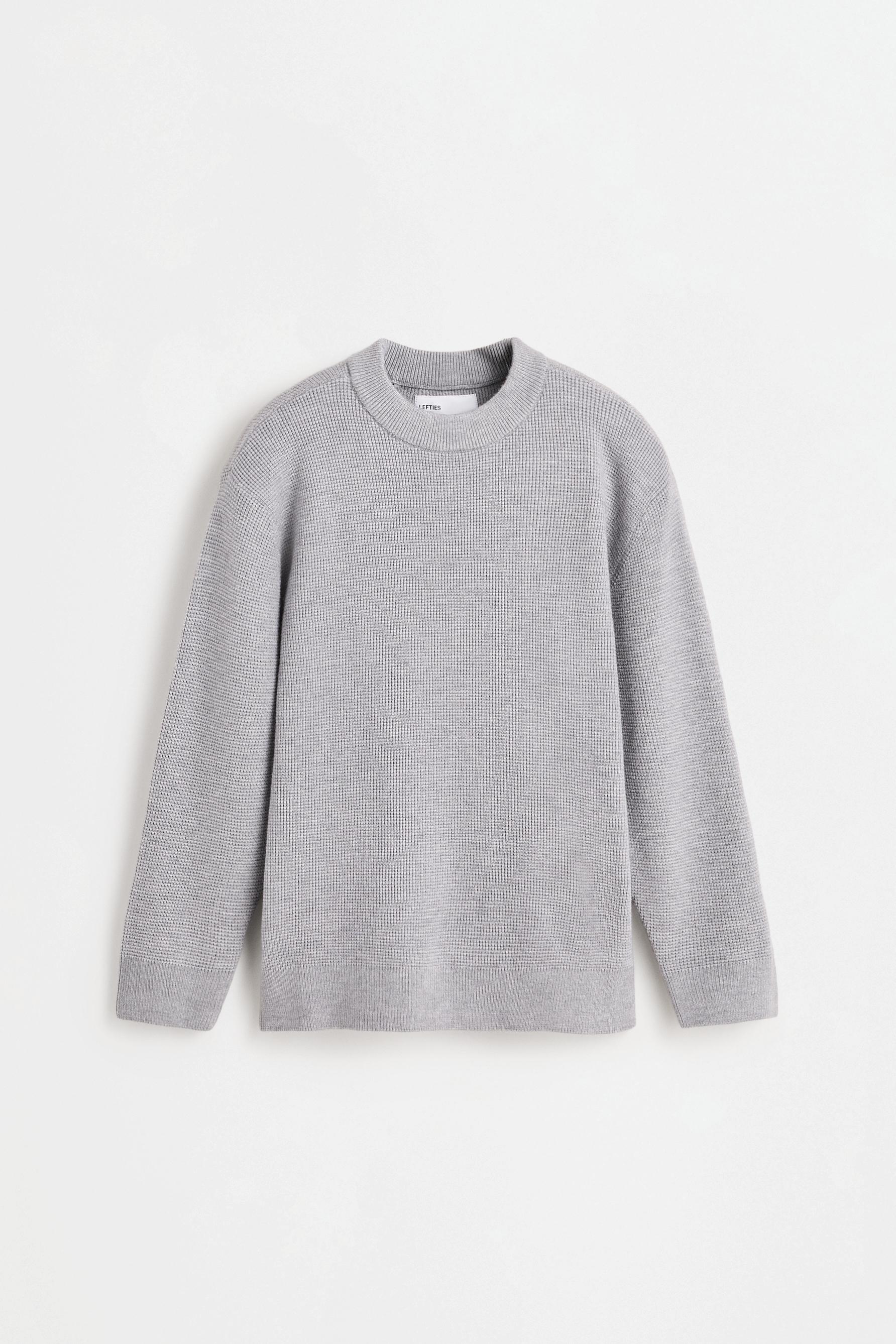 Waffle-knit sweater — GREY MARL