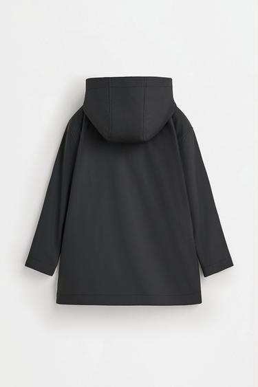 Long rubberised parka — BLACK 2