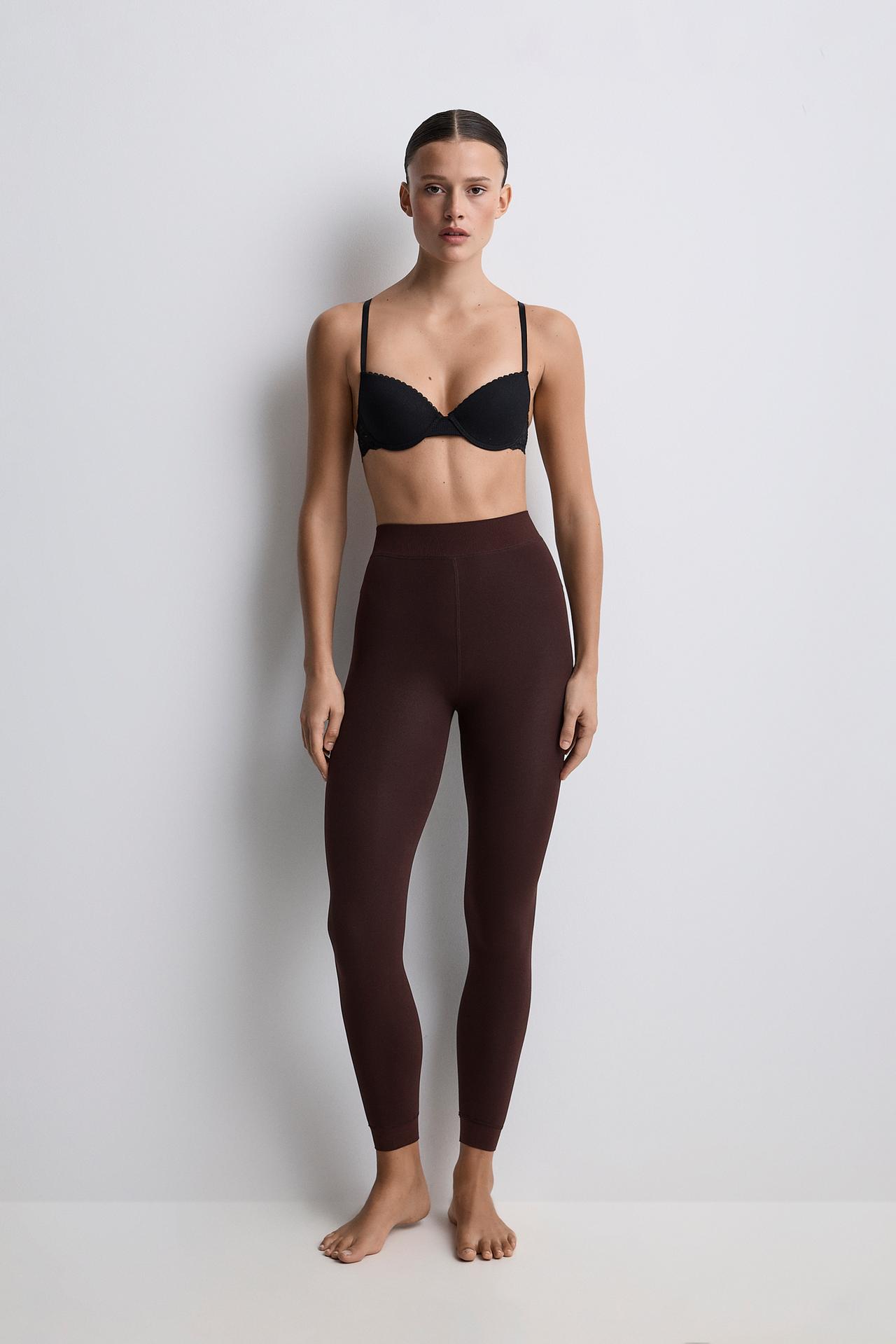 200 denier thermal leggings — CHOCOLATE