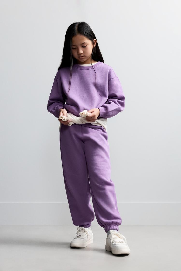 Plain plush sweatshirt — MAUVE PINK