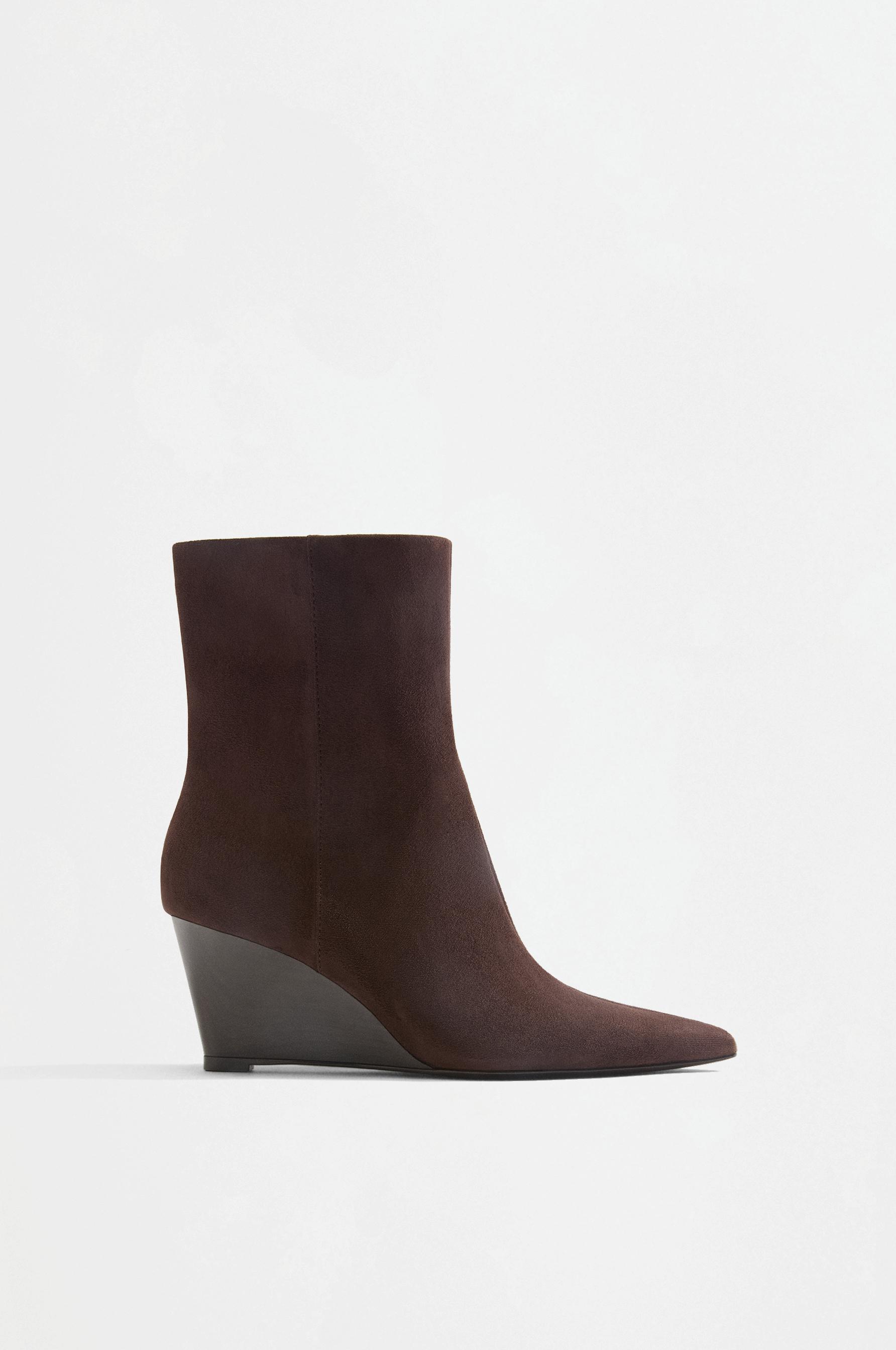 Wedge ankle boots — BROWN