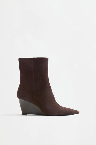 Wedge ankle boots — BROWN 1