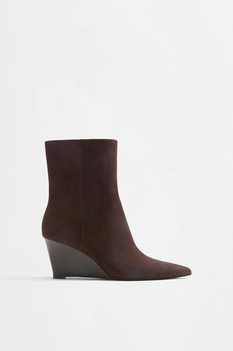 Wedge ankle boots — BROWN