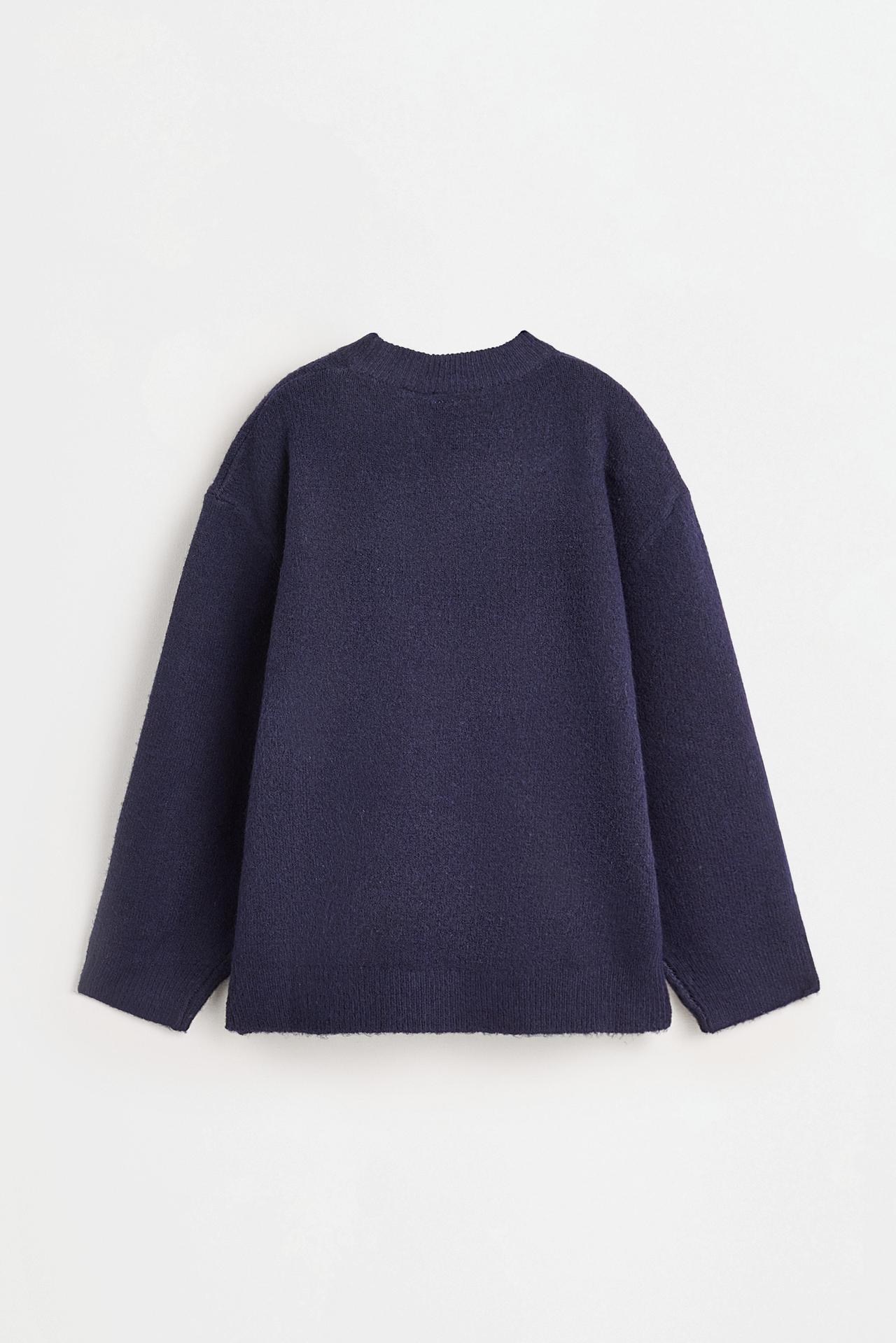 Soft text sweater — NAVY