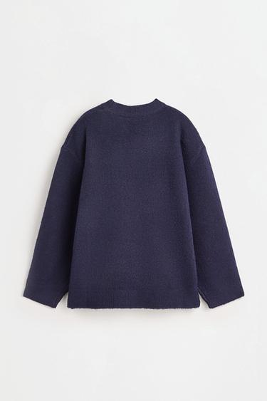 Soft text sweater — NAVY 3