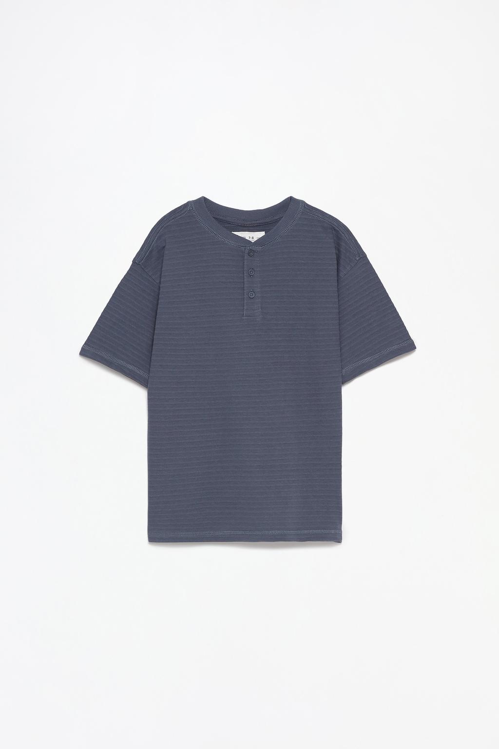 Textured henley T-shirt