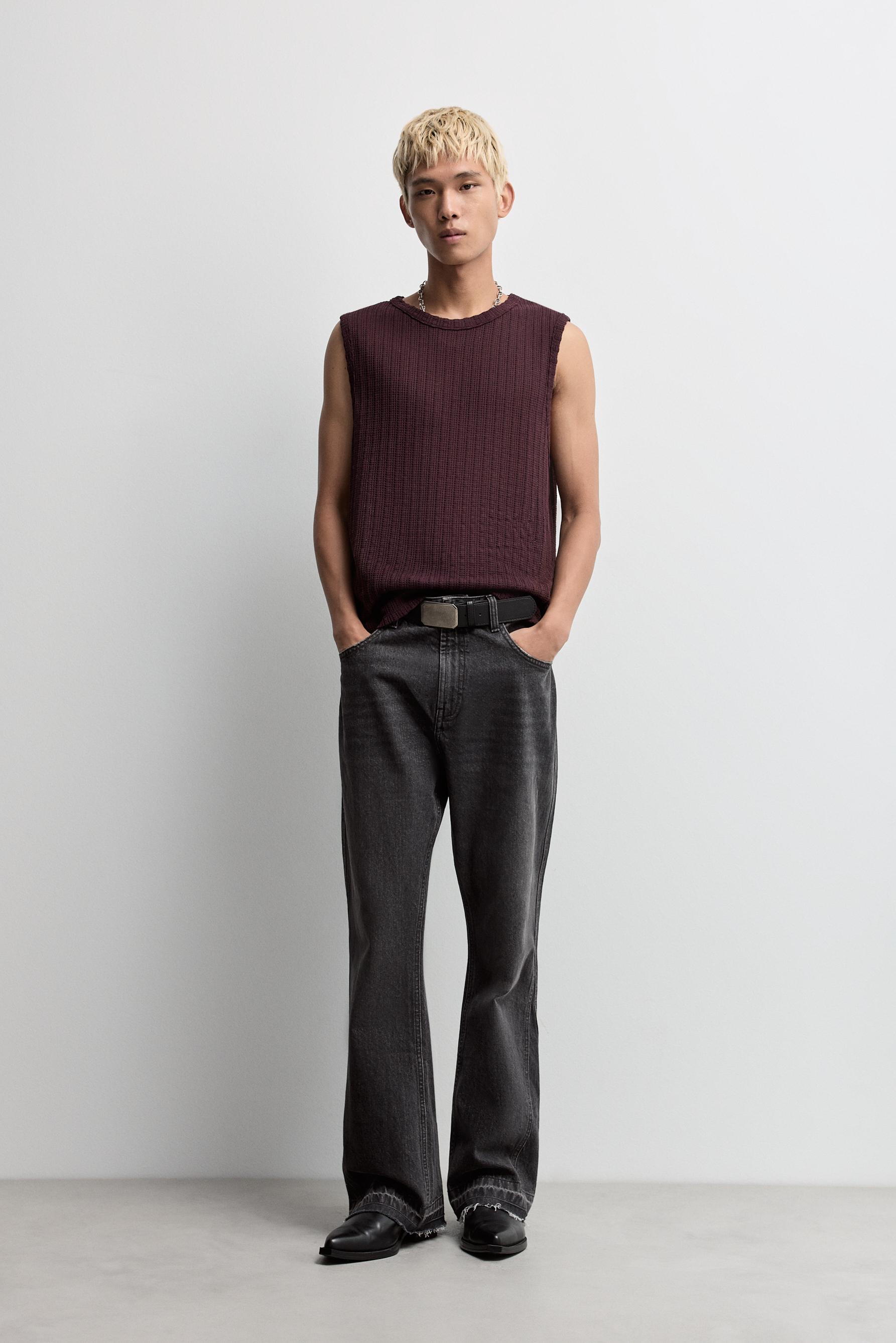 Textured tank top — WINE