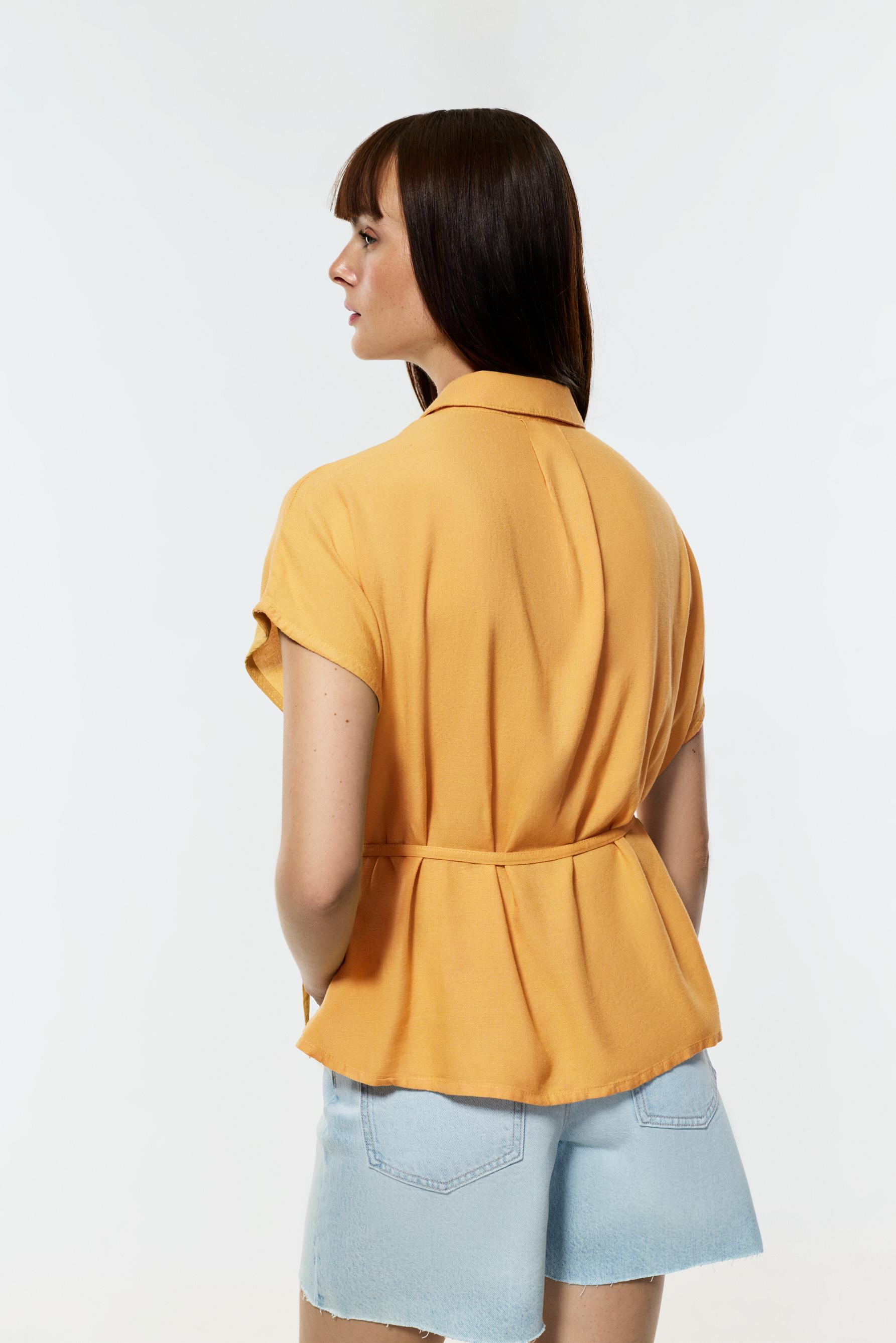 Tie-waist shirt — YELLOW