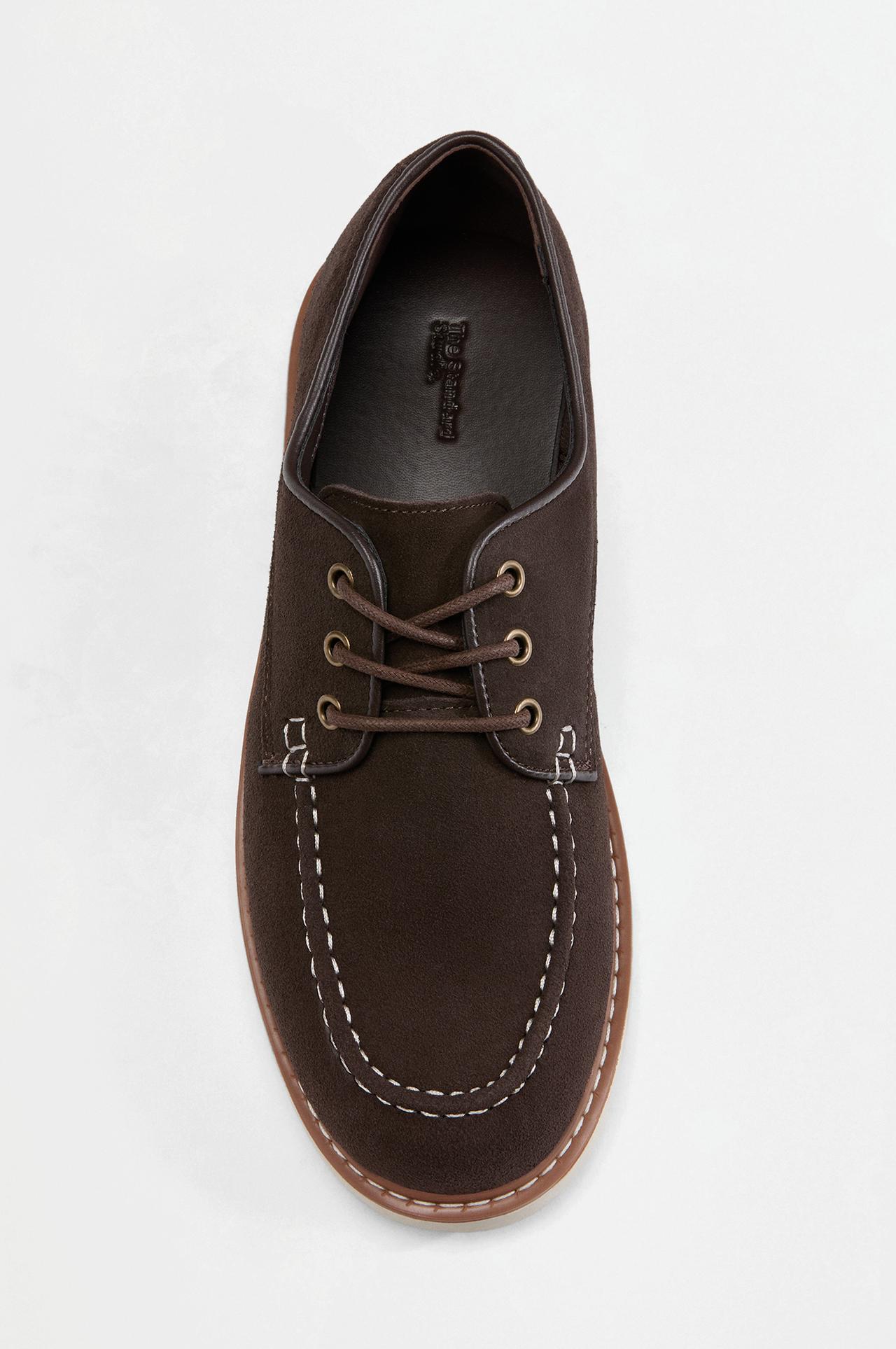 Leather blucher shoes — BROWN