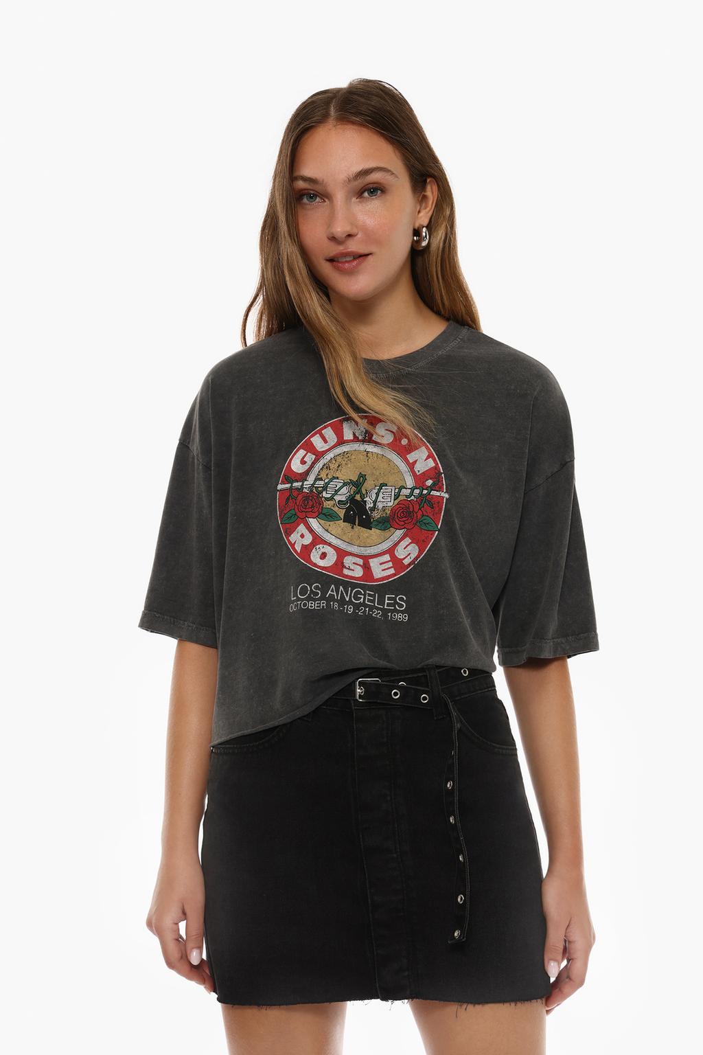 Camiseta cropped Guns&Roses