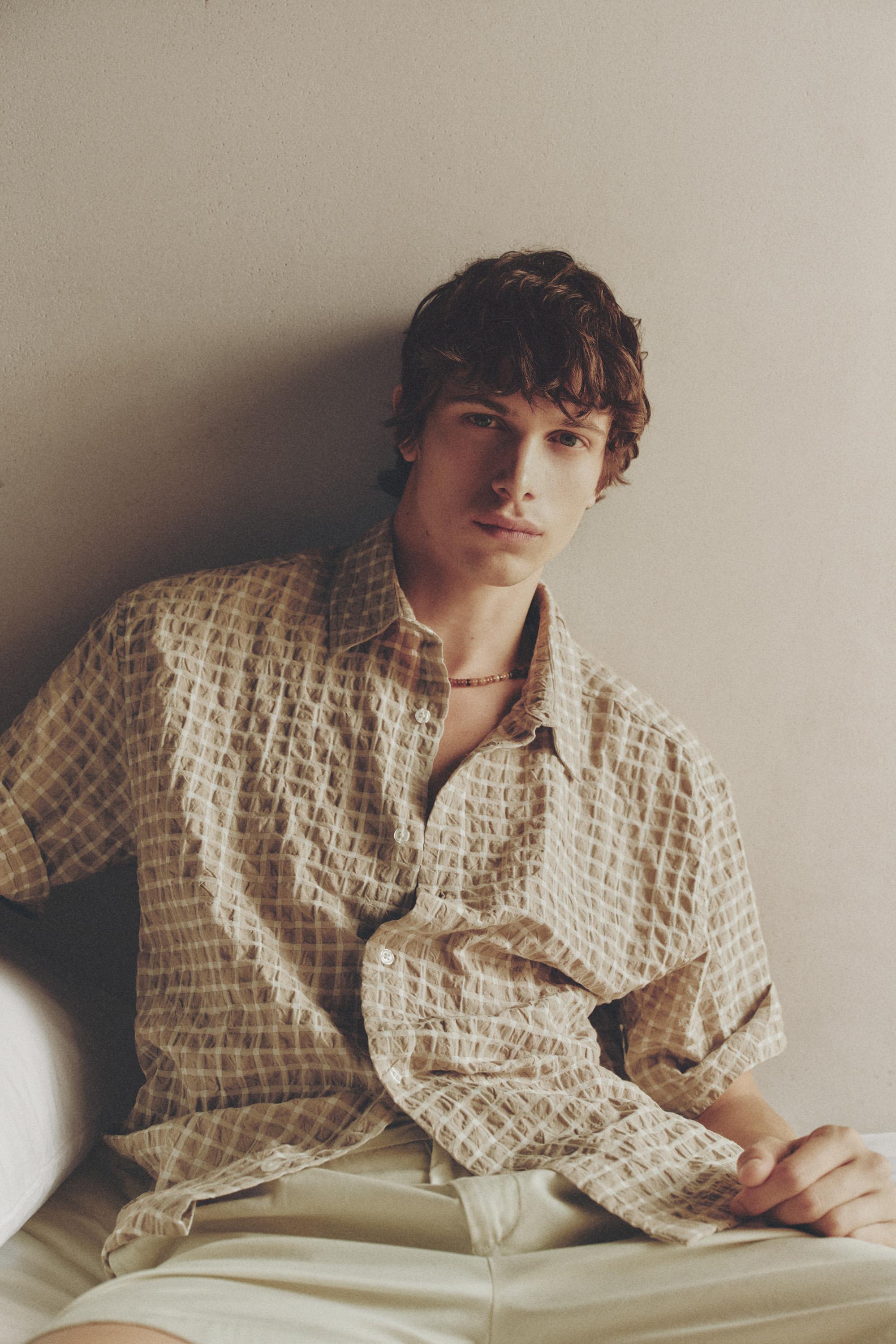 Short sleeve checked shirt — SAND