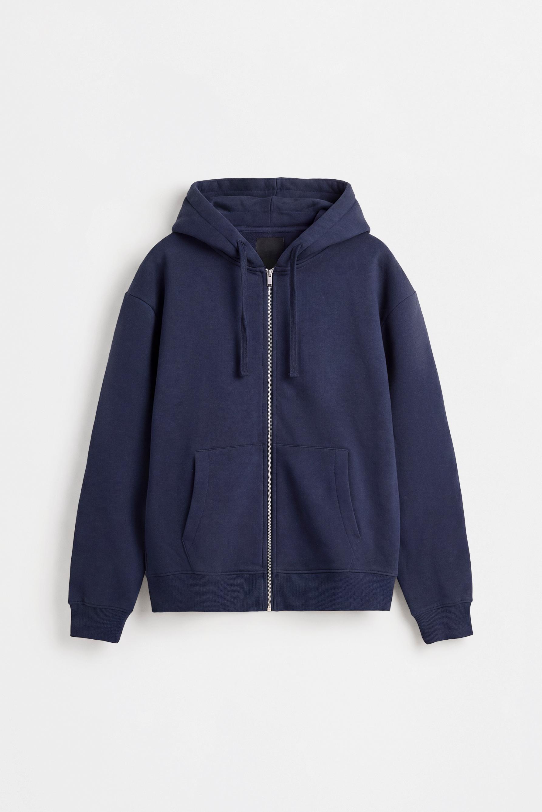 Basic zip-up hoodie — NAVY