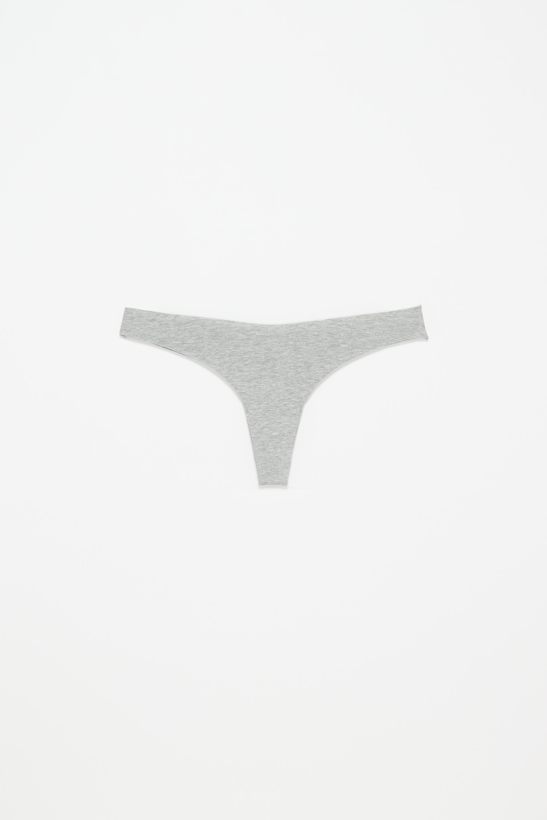 3-pack of cotton thongs — GREY