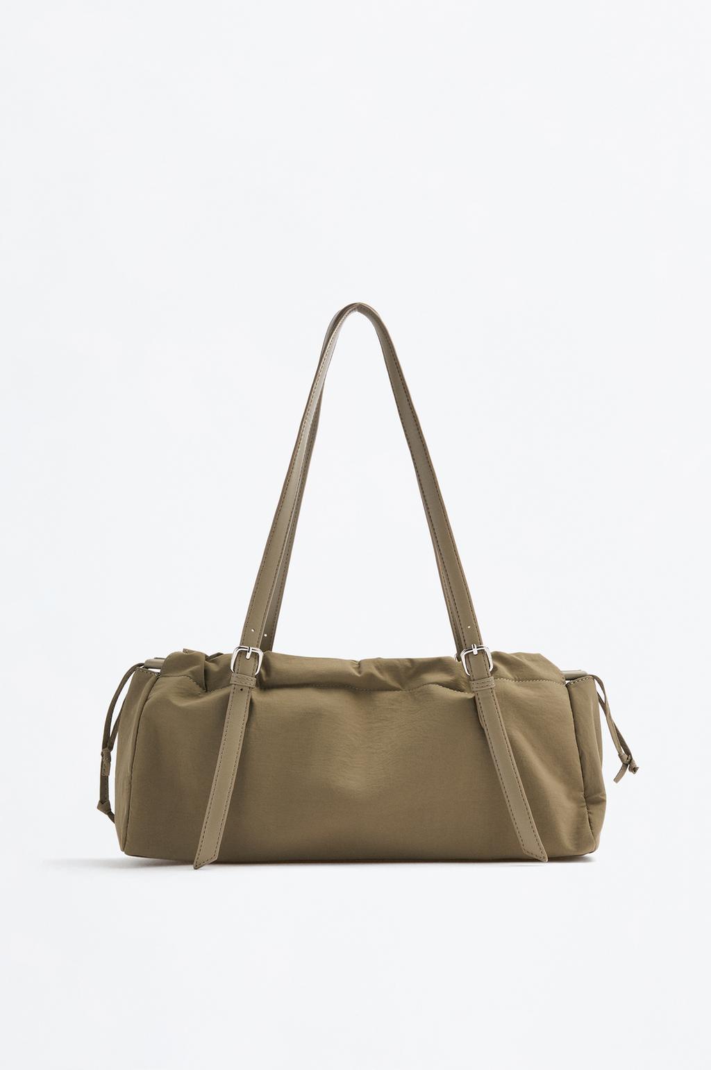 Gathered trench shoulder bag