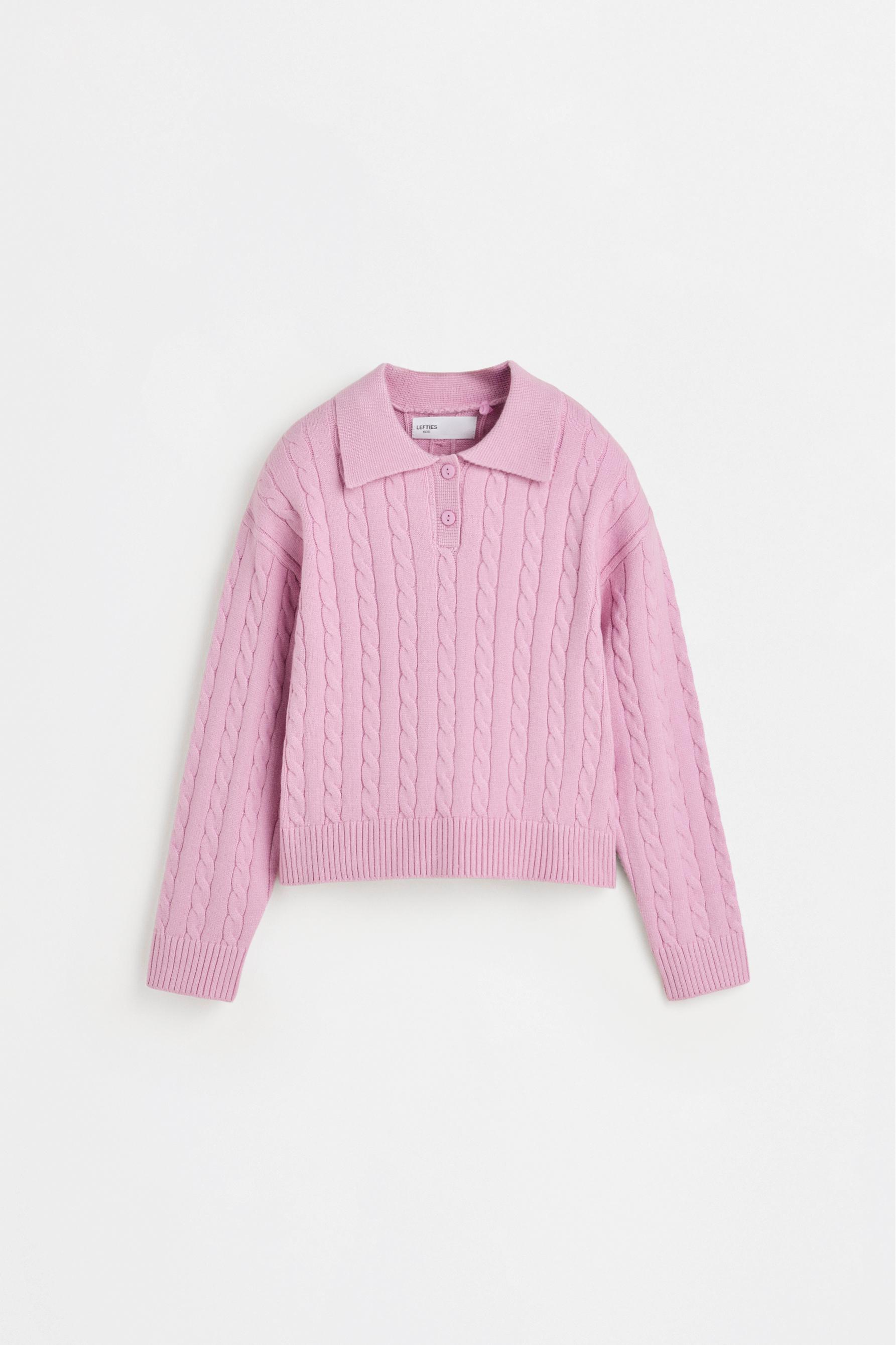 Knit polo and skirt set — PALE PINK