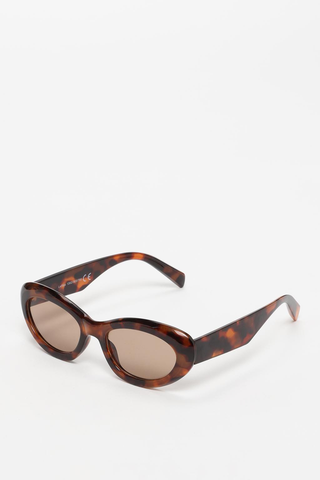 Oval tortoiseshell-effect sunglasses