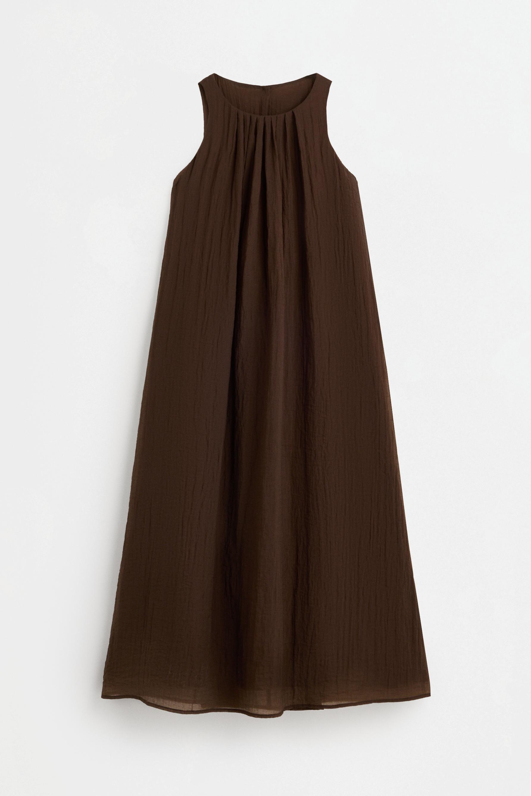 Halter neck midi dress — BROWN