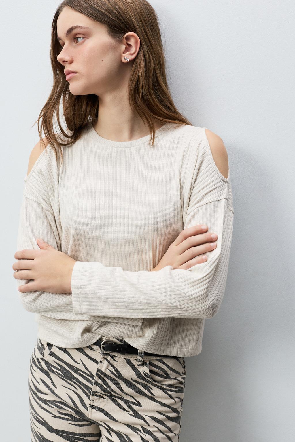 Camiseta cut out canalé