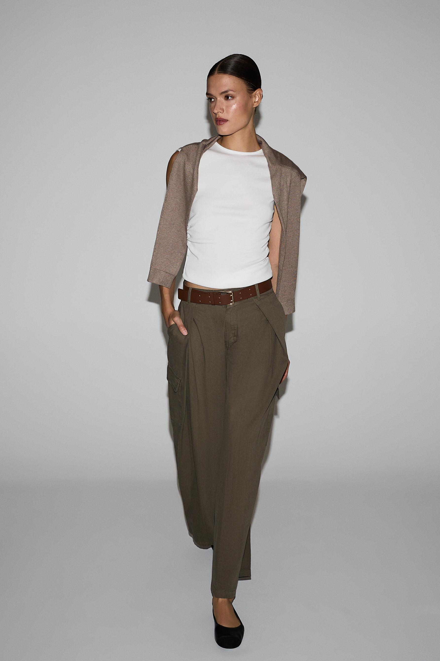 Cargo barrel jeans — KHAKI