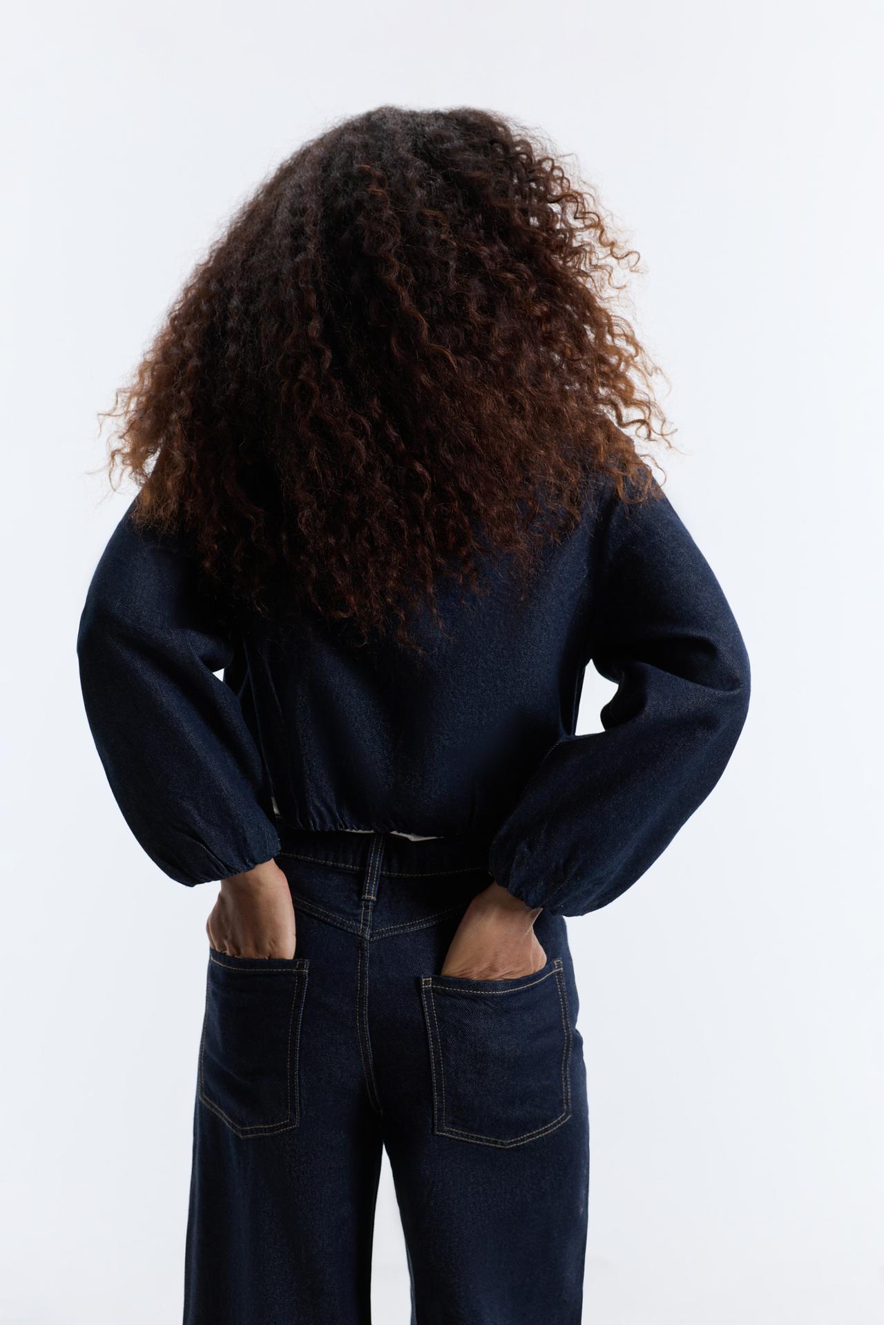 Denim jacket with studs — NAVY