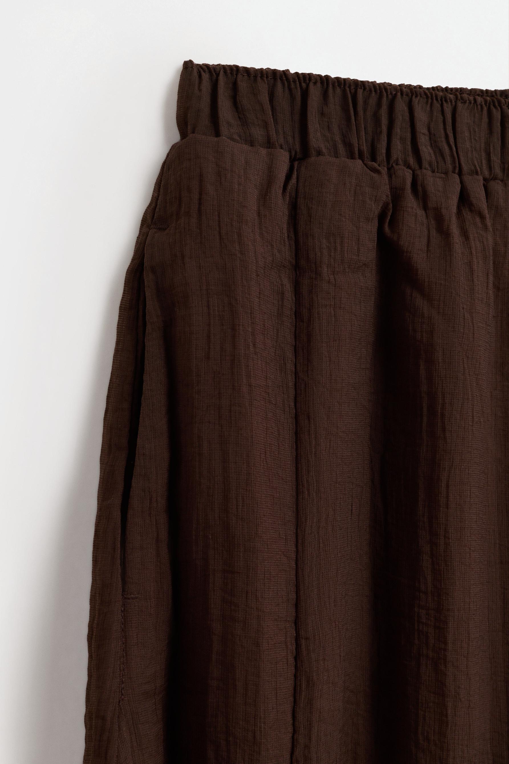 Textured sarouel trousers — BROWN