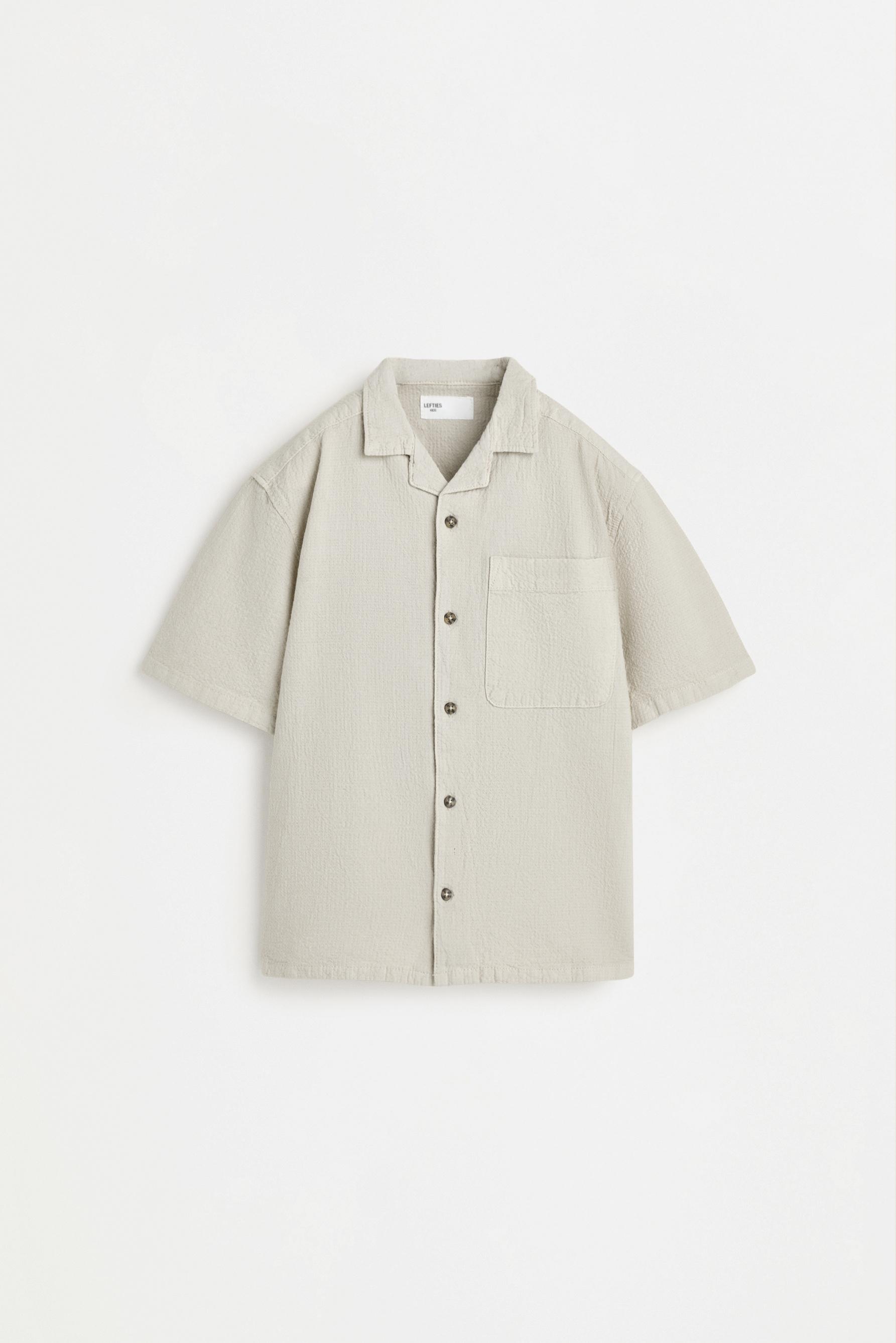 Textured resort shirt — GREY