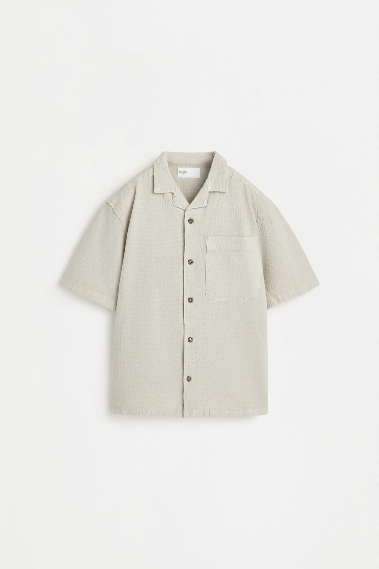 Textured resort shirt — STONE