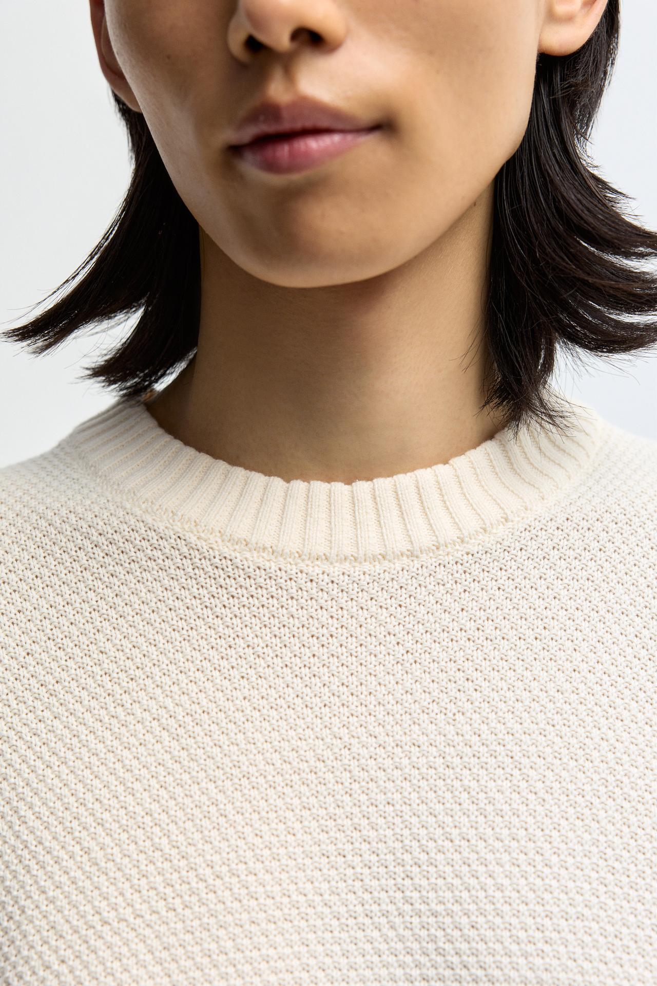 Textured knit sweater — OFF WHITE