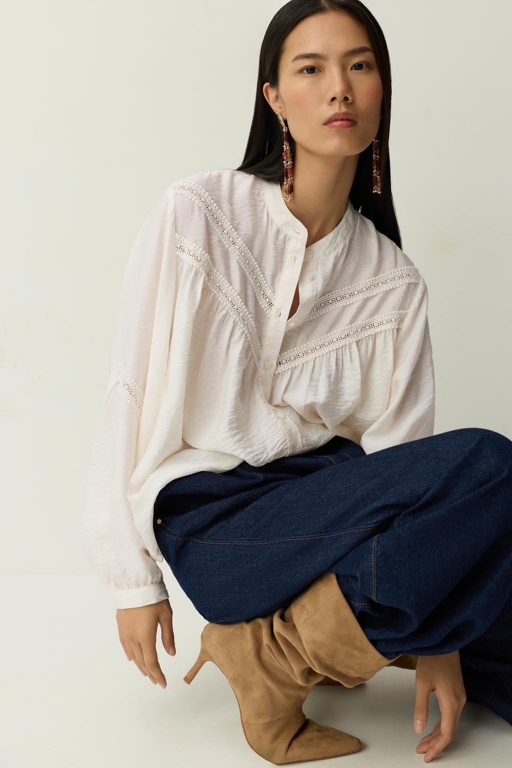 Lace detail shirt