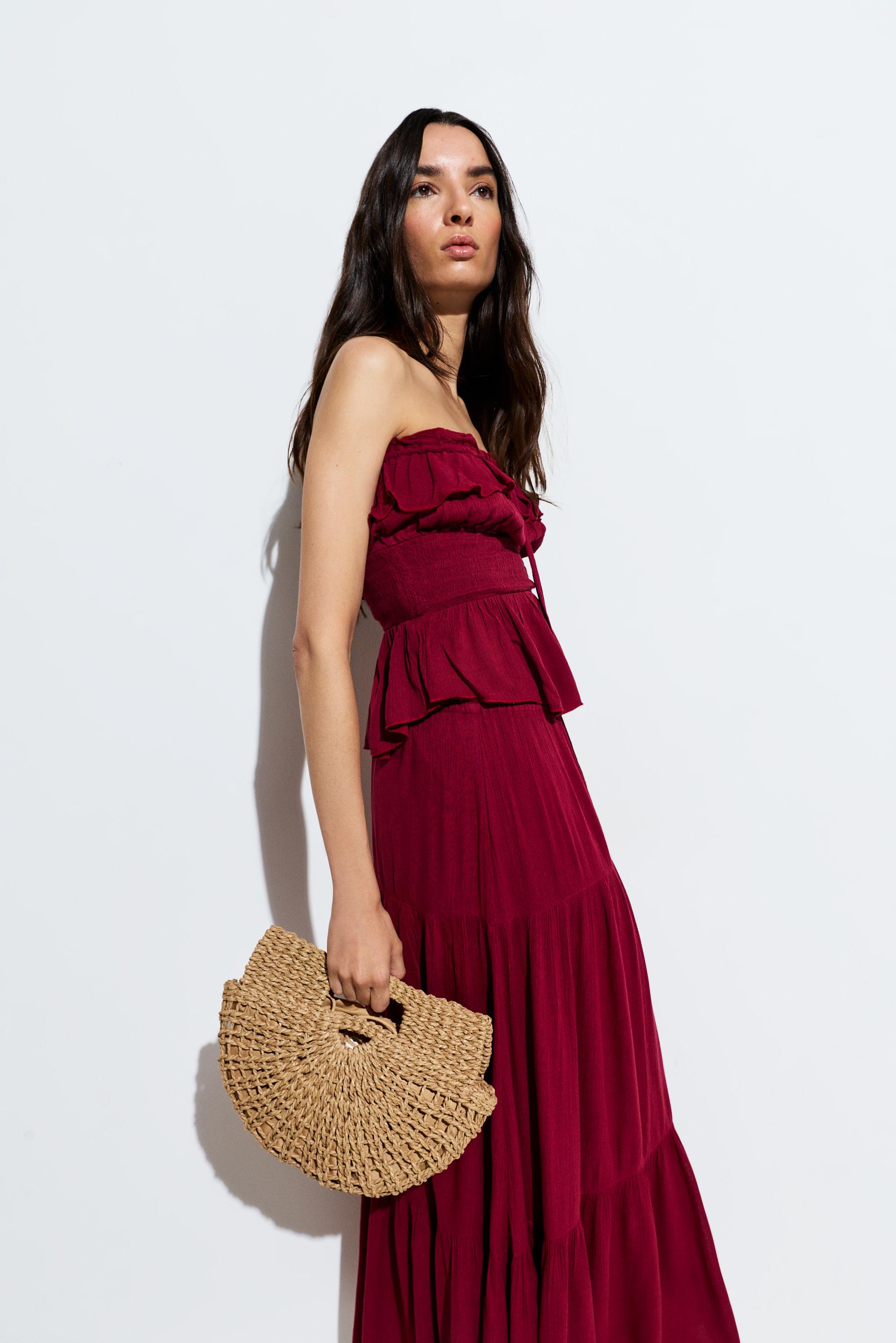 Ruffled top — MAROON